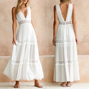 XL BOHEMIAN LACE SWING MAXI WEDDING DRESS